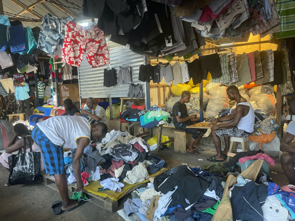 Traders and shoppers at the Kantamanto, the world’s largest secondhand clothing market in Accra, Ghana on 13th June, 2023