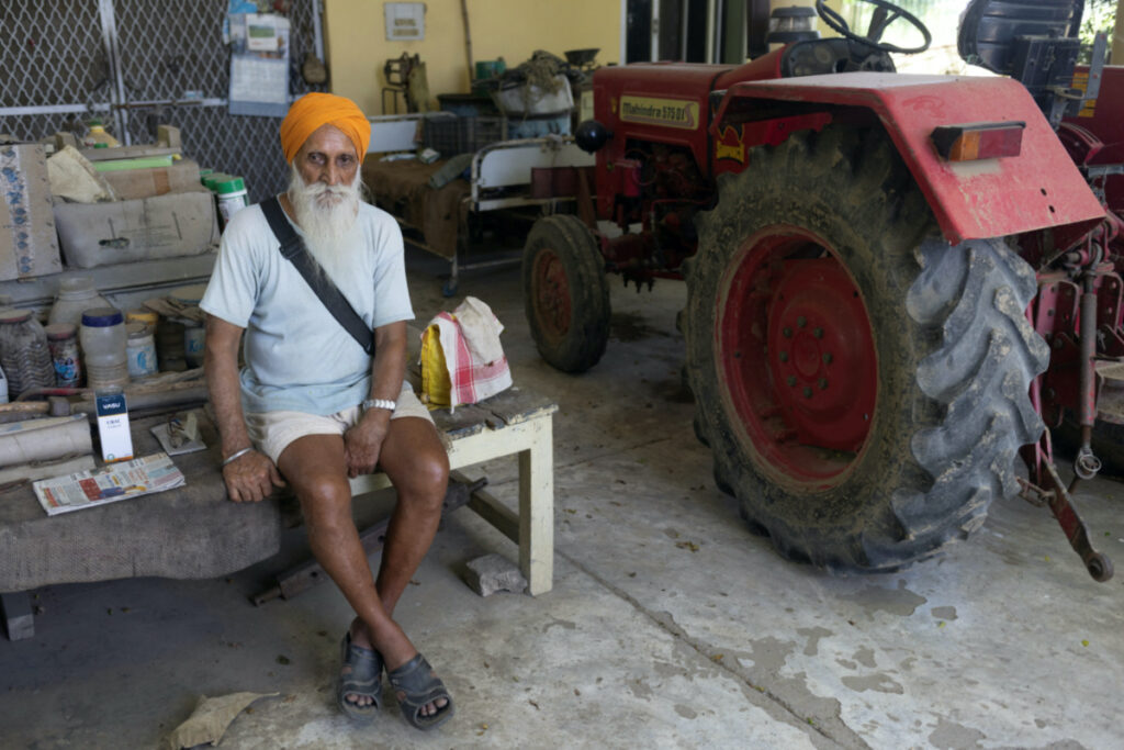 Himmat Singh Nijjar, 79, uncle of Sikh separatist leader Hardeep Singh Nijjar, sits inside his house after an interview with Reuters at village Bharsingpura, in Jalandhar district of the northern state of Punjab, India, on 21st September, 2023.