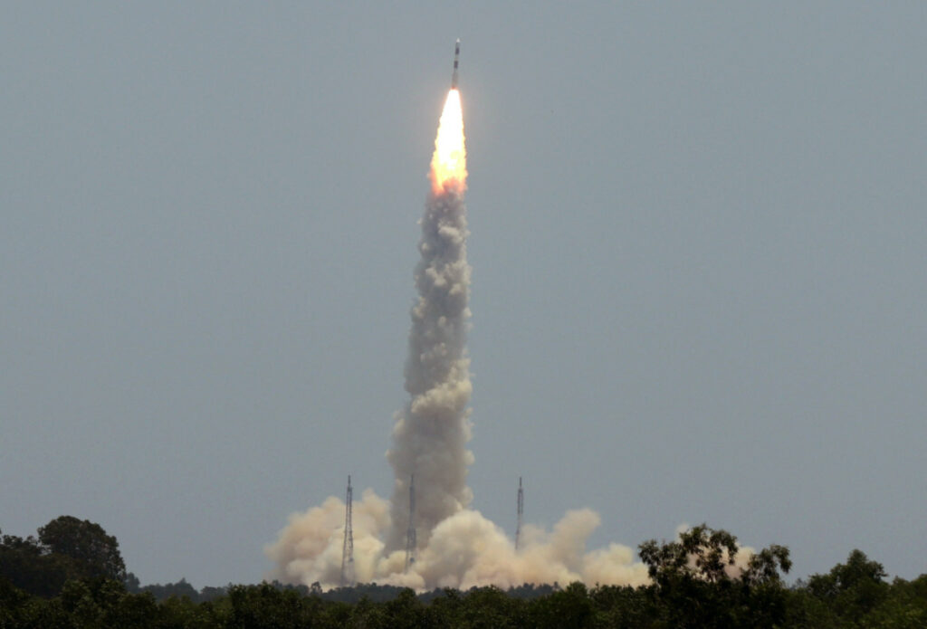 India's PSLV-C57 blasts off carrying the Aditya-L1 spacecraft from the Satish Dhawan Space Centre at Sriharikota, India, on 2nd September, 2023