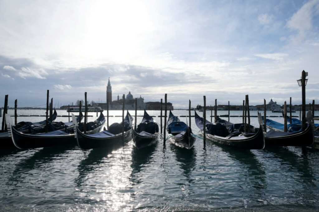 View of Saint Mark's Basin in Venice, Italy, on 31st January, 2021.
