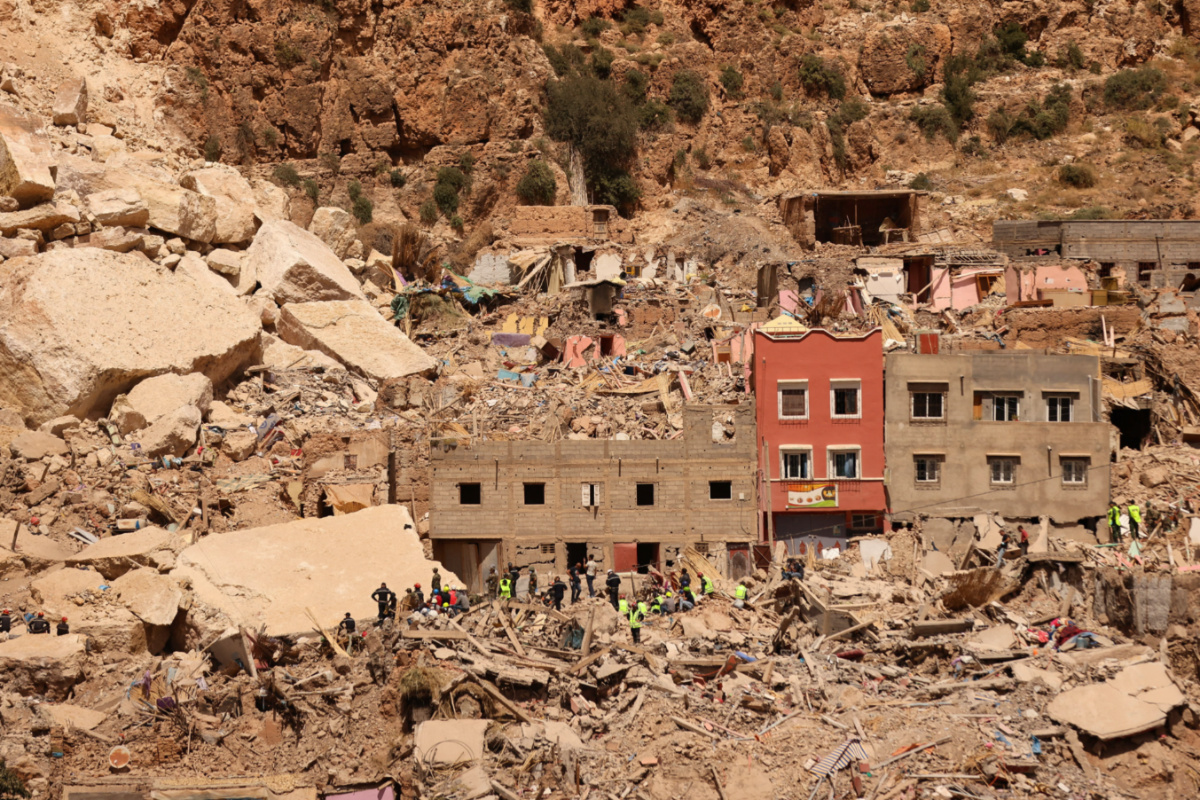 A view shows Imi N'Tala village which was devastated by a deadly earthquake, in Morocco, on 14th September, 2023.