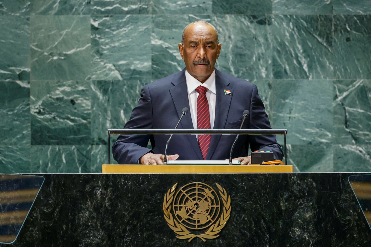 Sudan President of the Transitional Sovereign Council Abdel-Fattah Al-Burhan Abdelrahman Al-Burhan addresses the 78th Session of the UN General Assembly in New York City, US, on 21st September, 2023