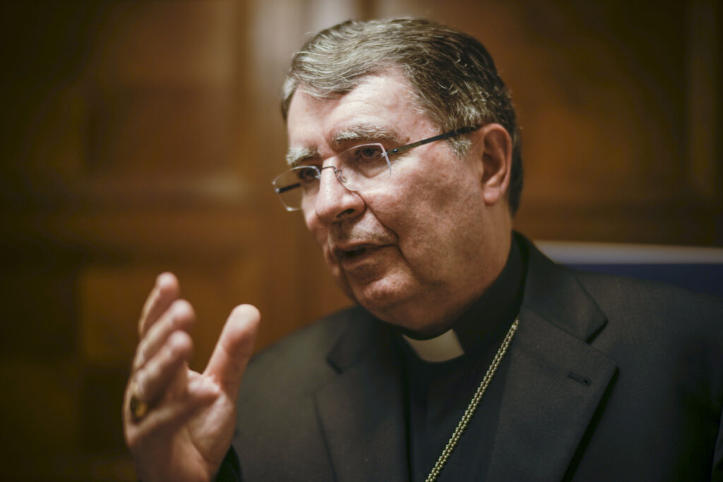 Cardinal-elect and Apostolic Nuncio to the United States, Christophe Pierre speaks to the press at the Vatican, on Friday, 29th September 2023.