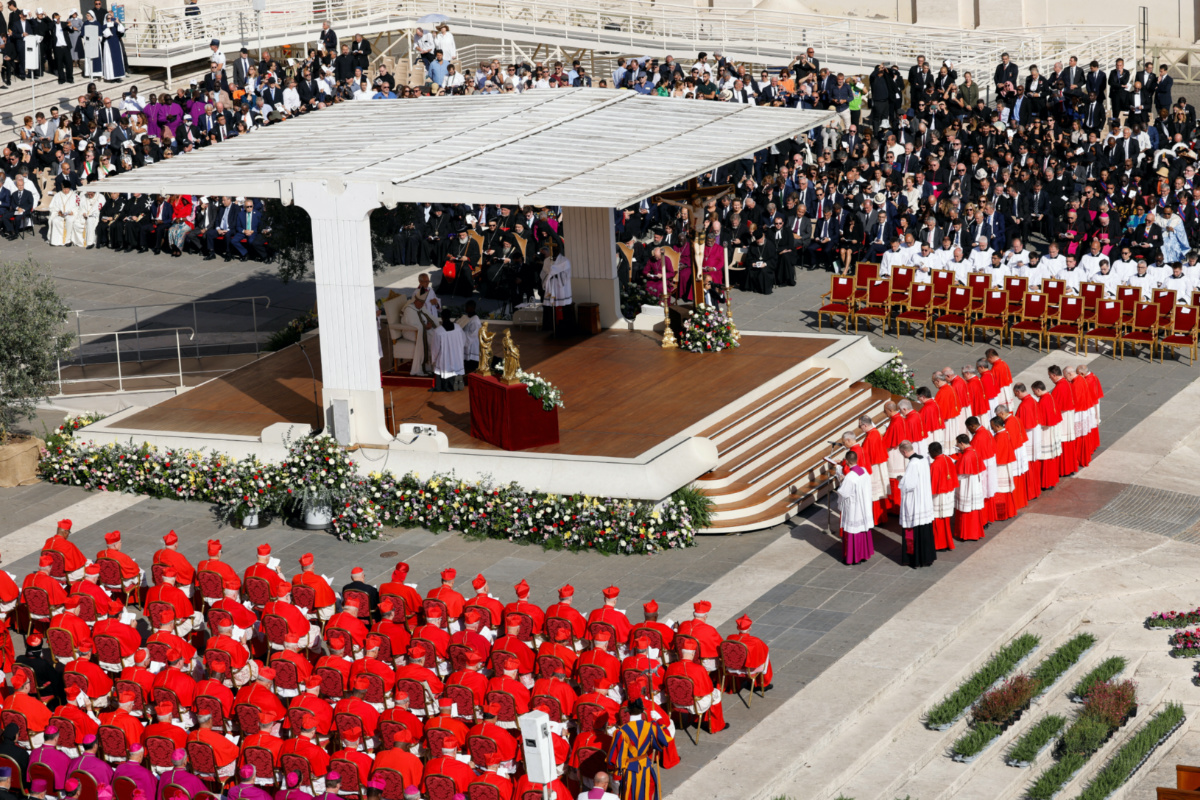 A general view of Pope Francis leading a consistory ceremony to elevate Roman Catholic prelates to the rank of cardinal, in Saint Peter's square at the Vatican, on 30th September, 2023