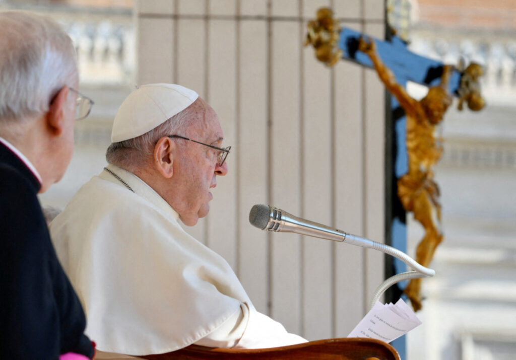 Pope Francis holds a weekly general audience at Saint Peter's Square at the Vatican, on 6th September, 2023.