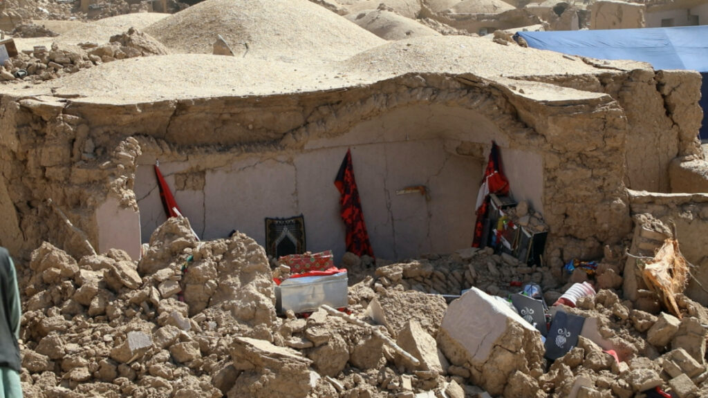 A view of a house damaged by an earthquake, in Herat province in Afghanistan, on 8th October, 2023