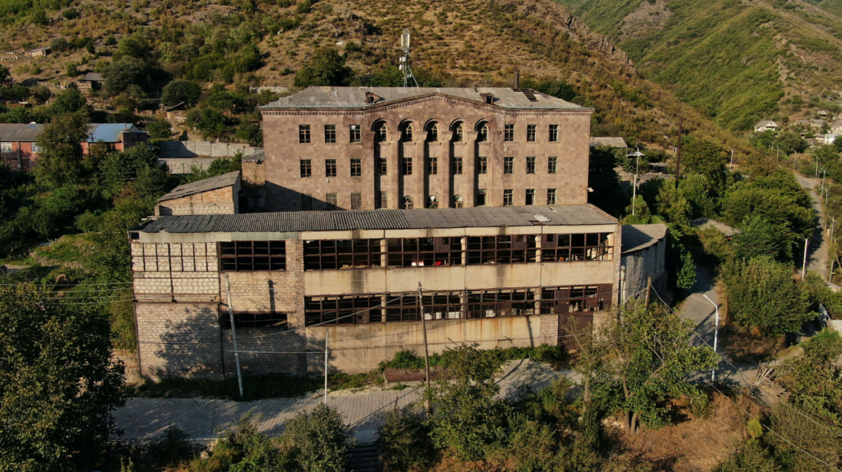 A view shows the building of a disused textile factory, which houses the Abastan creative space and shelter for artists and other emigrates from various countries, including Russia, Iran and Ukraine, whose lives have been turned upside down by war or political turmoil, in the town of Tumanyan, Armenia, on 31st August, 2023