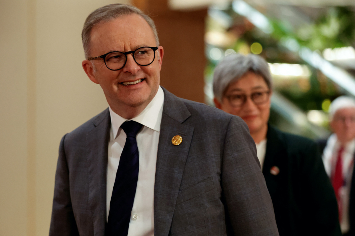 Australian Prime Minister Anthony Albanese along with the Australian Foreign Minister Penny Wong smile during the 43rd ASEAN Summit in Jakarta, Indonesia, on 6th September, 2023. 