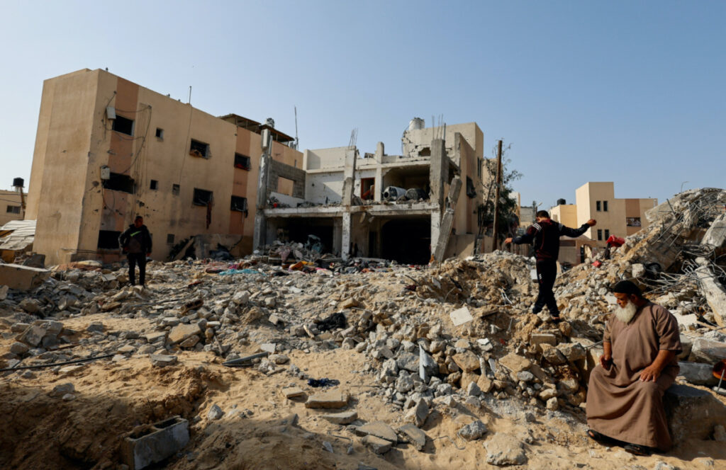 A general view shows the house where Palestinian teenager Dima Allamdani, who fled to southern Gaza Strip with her family to avoid the constant onslaught of Israeli airstrikes in Gaza City, was sheltering in, which was hit by Israeli jets that killed 13 of her relatives, including her parents, seven siblings and four members of her uncle's family, in Khan Younis in the southern Gaza Strip, on 22nd October, 2023