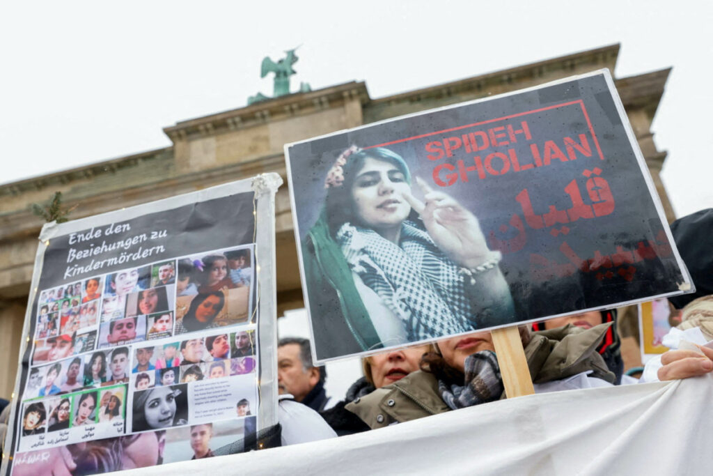 People take part in a protest against the Islamic regime of Iran following the death of Mahsa Amini, in Berlin, Germany, on 10th December, 2022