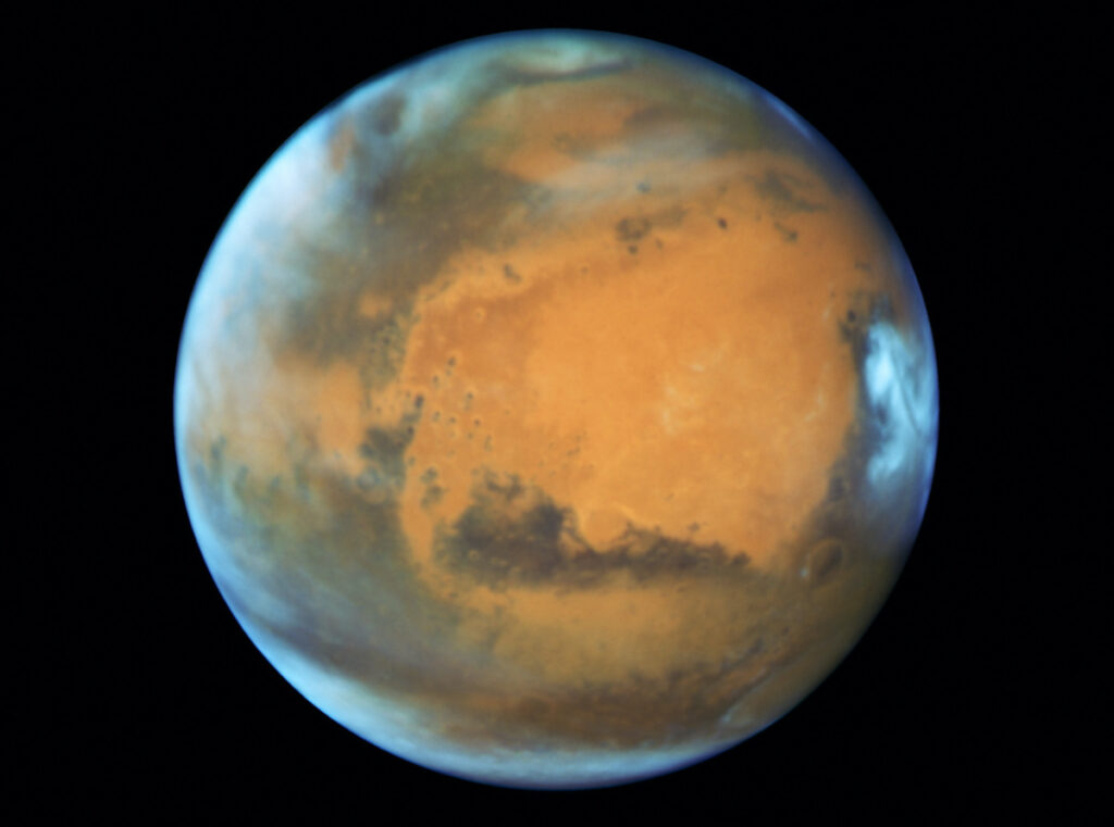 The planet Mars is shown in this NASA Hubble Space Telescope view taken on 12th May, 2016.