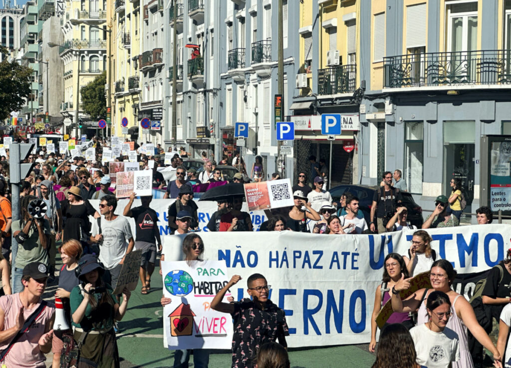 People protest against increasing rents and house prices, in Lisbon, Portugal, on 30th September, 2023