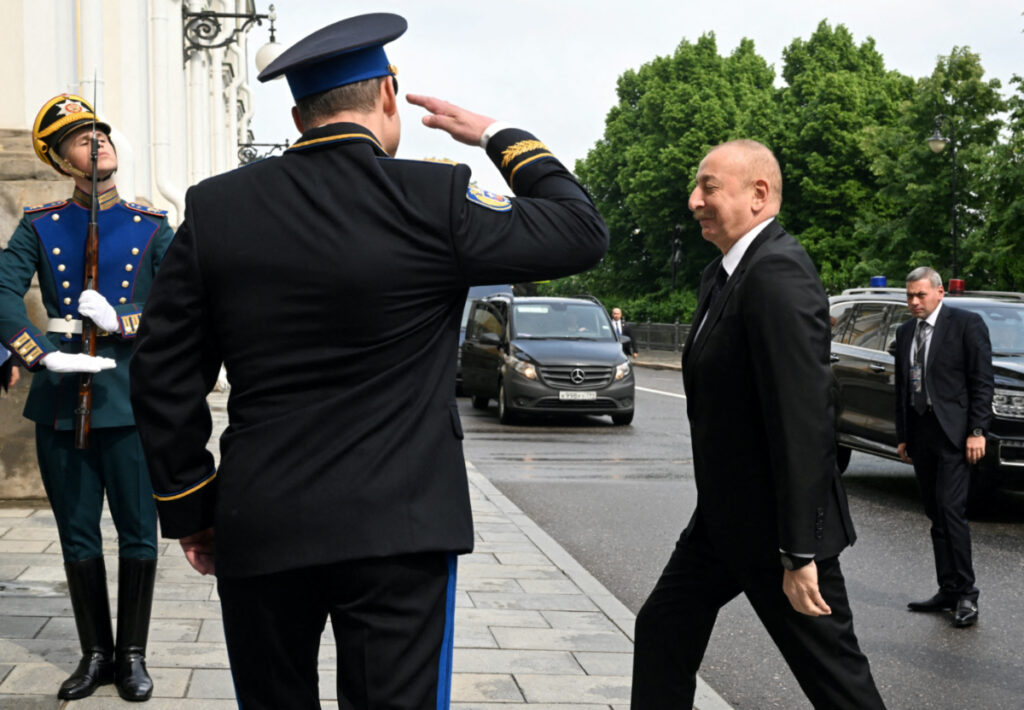 Azerbaijan's President Ilham Aliyev arrives for a meeting of the Supreme Eurasian Economic Council in Moscow, Russia, on 25th May, 2023