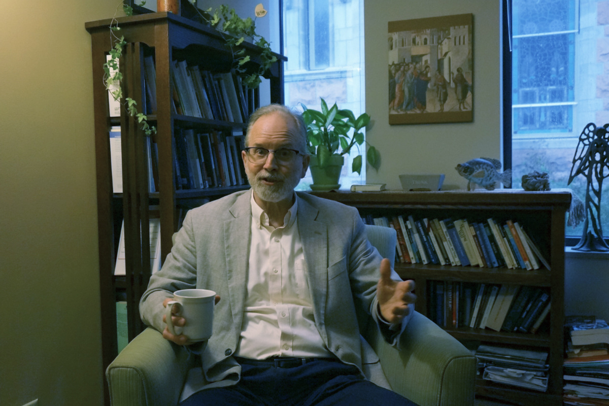 Paul Ruff, a licensed psychologist and director of counseling services at Saint Paul Seminary, discusses the importance of ongoing formation for Catholic seminarians and priests in his office in St. Paul, Minnesota, on Friday, 29th September, 2023.