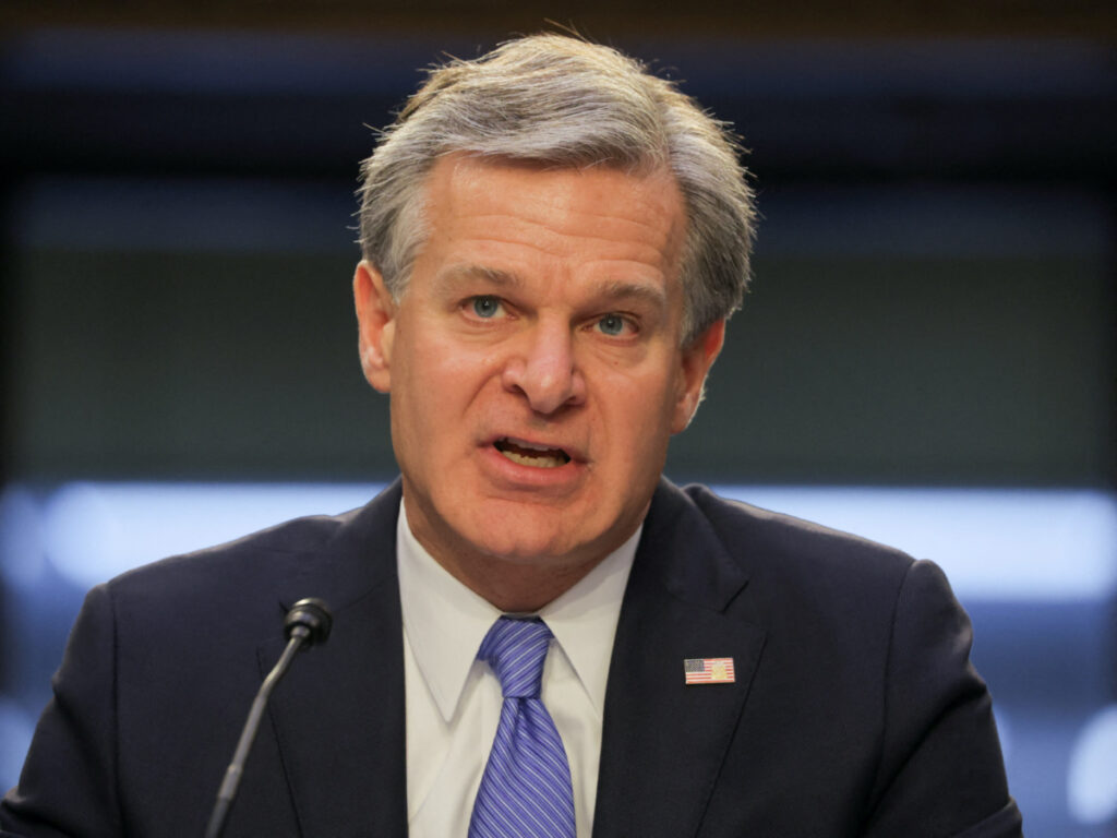 FBI Director Christopher Wray testifies before a Senate Judiciary Committee hearing entitled "Oversight of the Federal Bureau of Investigation," on Capitol Hill in Washington, US, on 4th August, 2022