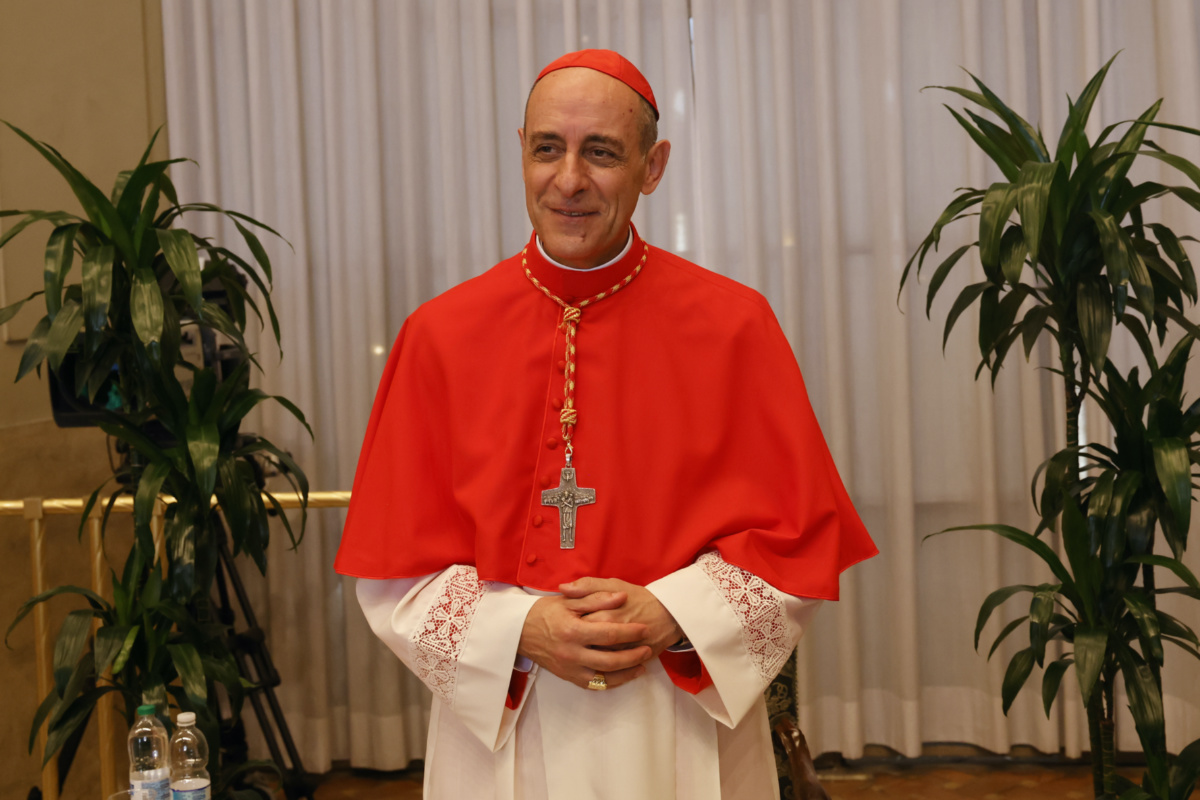 New Cardinal Victor Manuel Fernandez, Prefect of the Dicastery for the Doctrine of the Faith, poses for a photo at the end of the consistory where Pope Francis elevated 21 new cardinals in St Peter's Square at The Vatican, on Saturday, 30th September, 2023