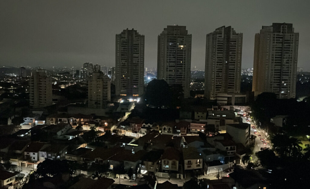 A general view shows the Morumbi neighbourhood as hundreds of thousands residents remained without electricity three days after a storm knocked down power cables, in Sao Paulo, Brazil, on 6th November, 2023