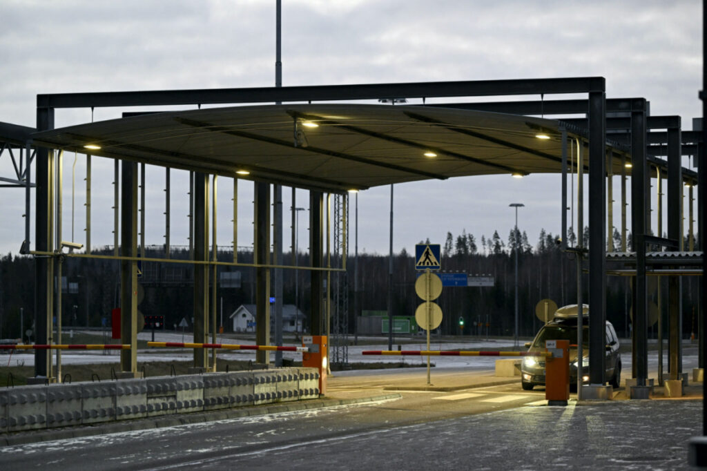 A car is seen at the border between Russia and Finland at the Nuijamaa border checkpoint in Lappeenranta, Finland, on 16th November, 2023.