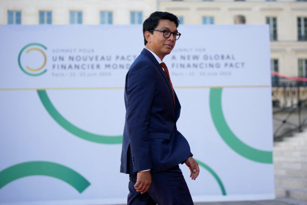 Andry Nirina Rajoelina, President of Madagascar, arrives for the closing session of the New Global Financial Pact Summit, on Friday, 23rd June, 2023 in Paris, France