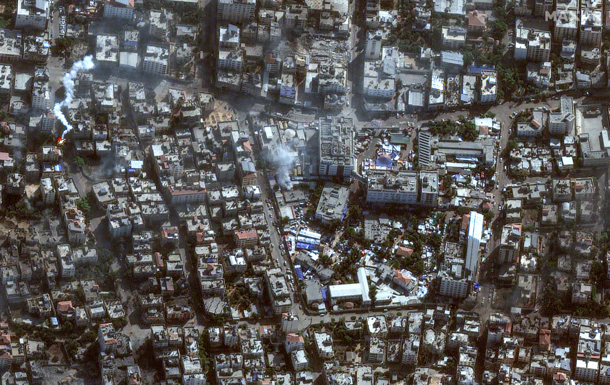 A satellite image shows Al-Shifa hospital, amid the ongoing conflict between Israel and the Palestinian Islamist group Hamas, in Gaza, on 11th  November, 2023