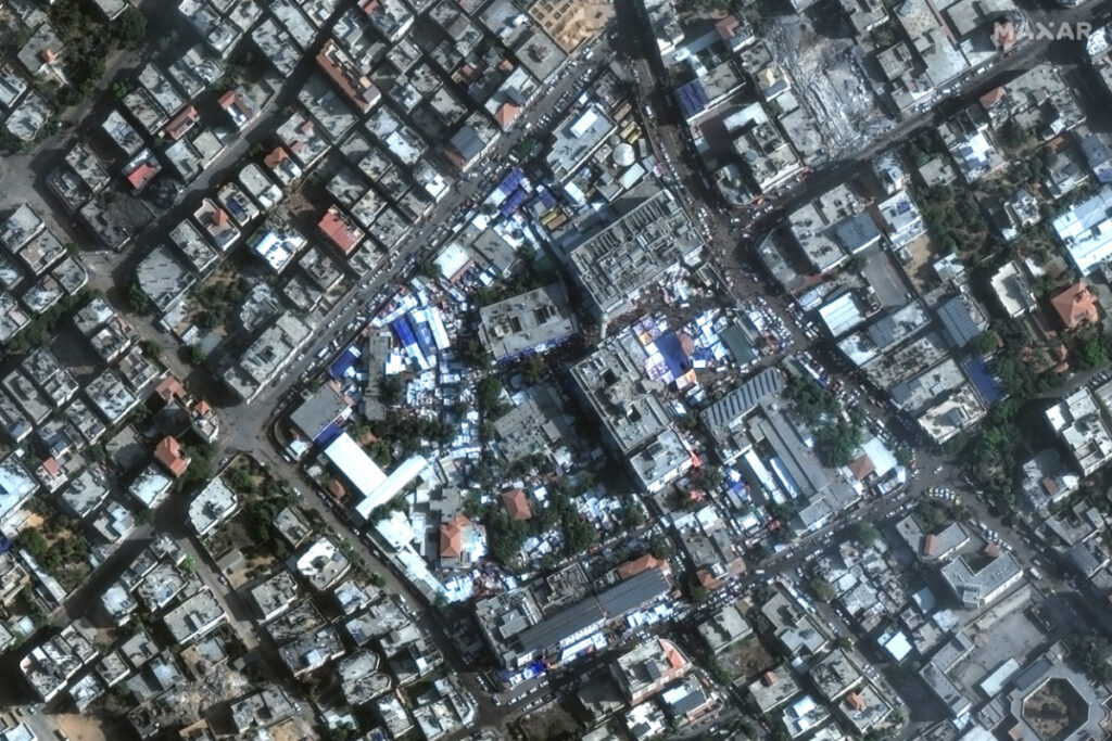 A satellite image shows Al-Shifa hospital, amid the ongoing conflict between Israel and the Palestinian Islamist group Hamas, in Gaza, on 7th November, 2023