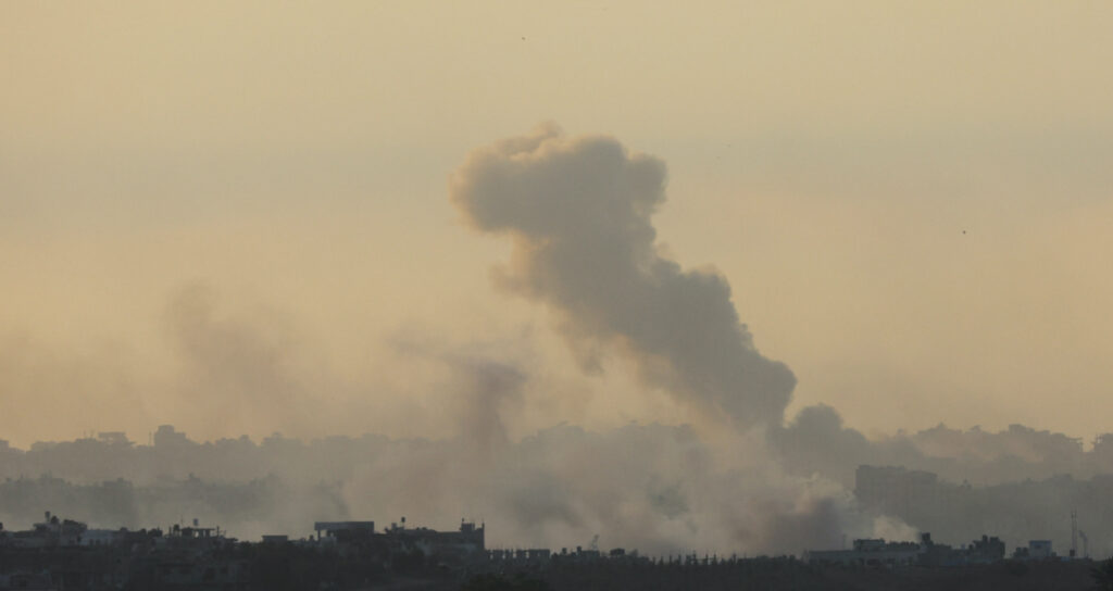 Smoke rises over Gaza as seen from southern Israel, amid the ongoing conflict between Israel and the Palestinian group Hamas, on 11th November, 2023