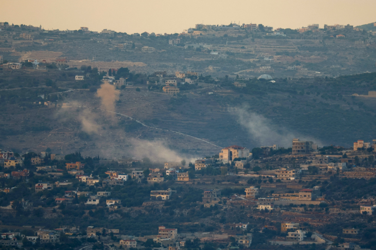 Smoke rises as seen from Israel-Lebanon border in northern Israel, on 13th November, 2023. 