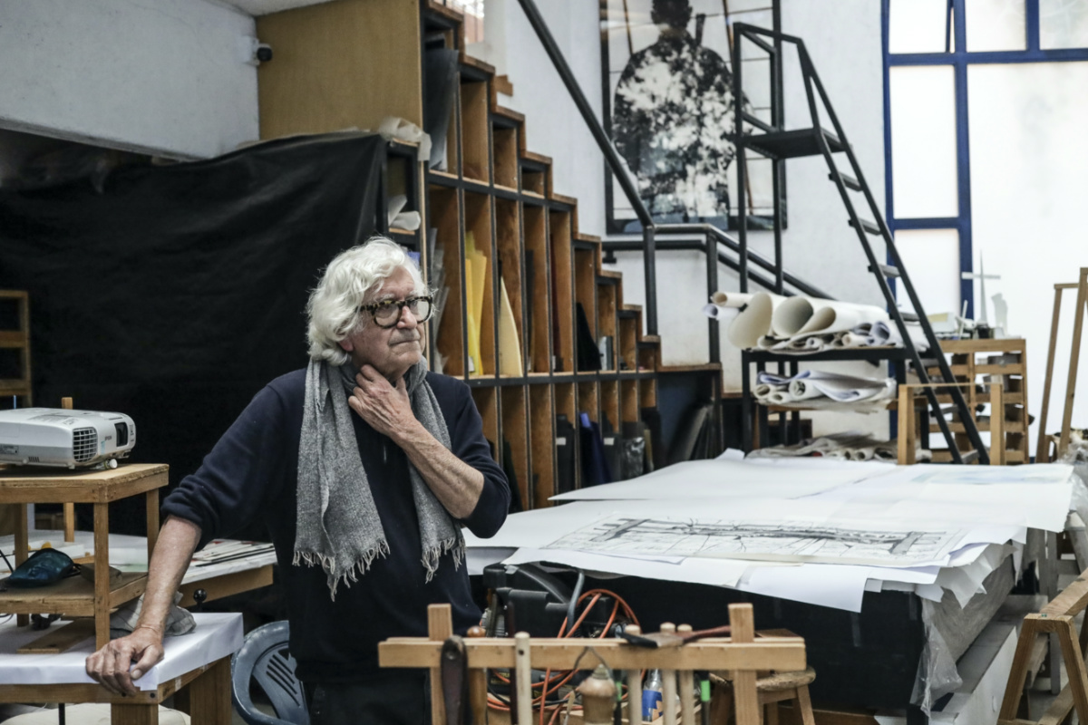 Italian artist Narcissus Quagliata stands in his studio in Valle de Bravo, Mexico, on Wednesday, 25th October, 2023.