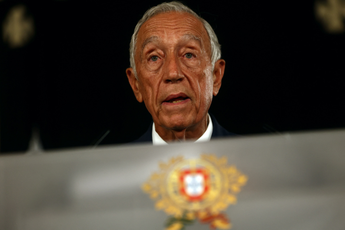 Portugal's President Marcelo Rebelo de Sousa addresses the nation in Belem Palace, Lisbon, Portugal, on 4th May, 2023