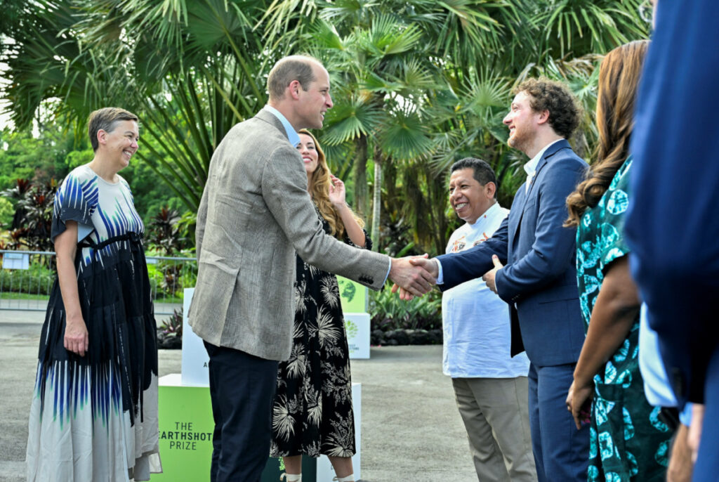 Britain's Prince William meets the 2023 Earthshot Prize Finalists at the base of the Supertrees in Gardens by the Bay in Singapore on 7th November, 2023