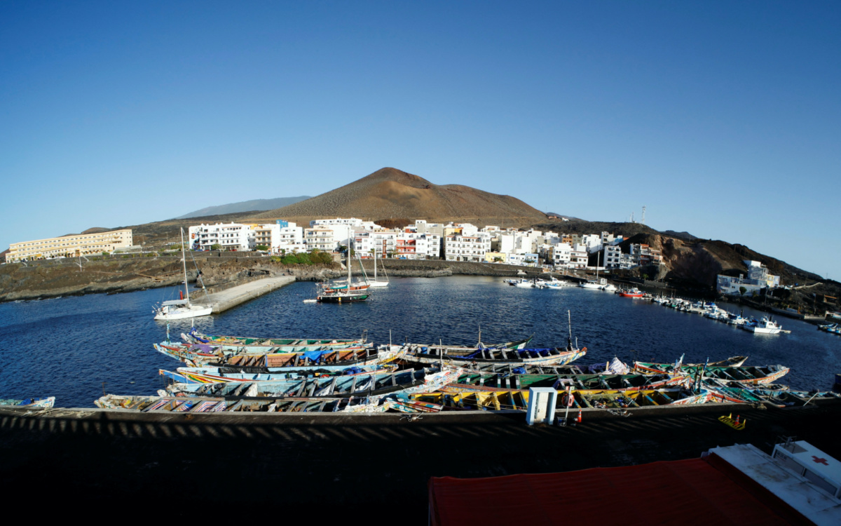 General view of abandoned wooden boats used by migrants in the port of La Restinga. Spain, on 10th November, 2023.