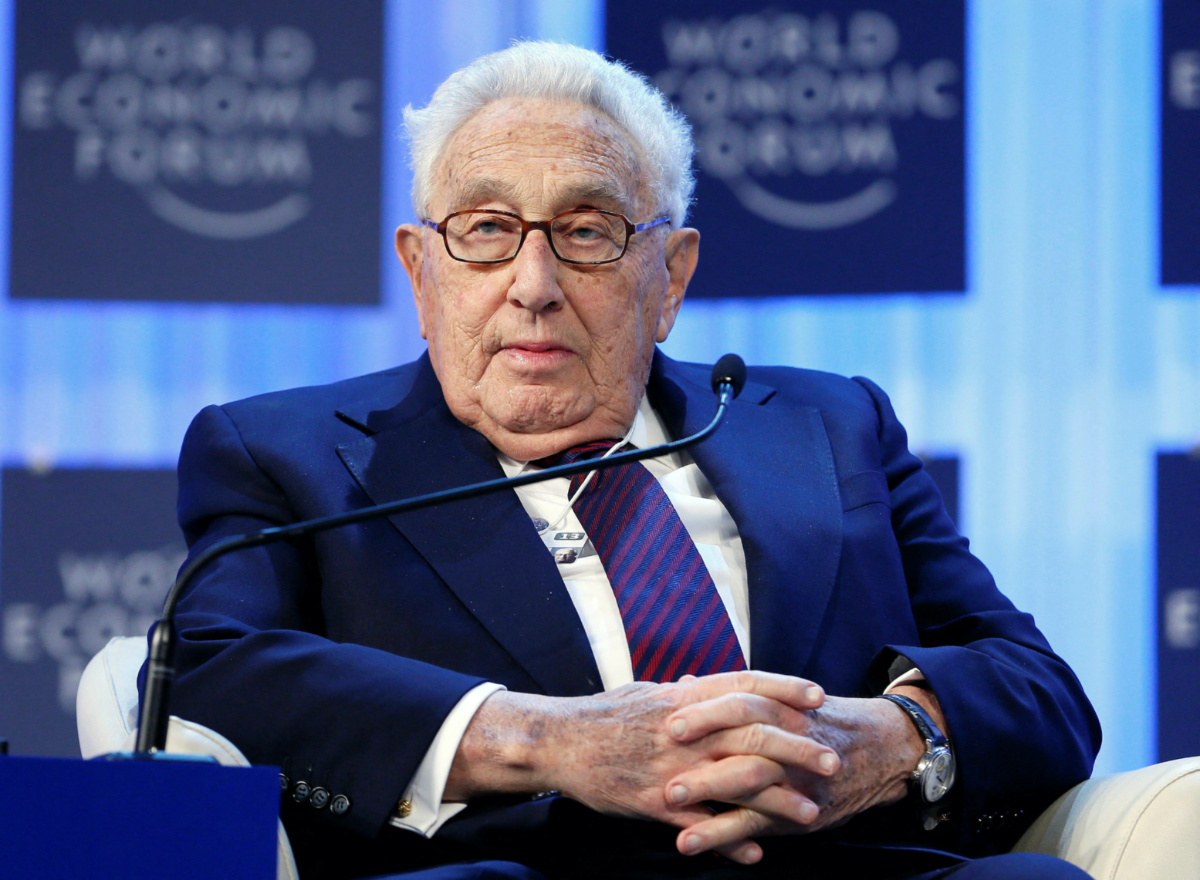 Henry Kissinger, chairman of Kissinger Associates, attends the annual meeting of the World Economic Forum in Davos, Switzerland on 24th January, 2013