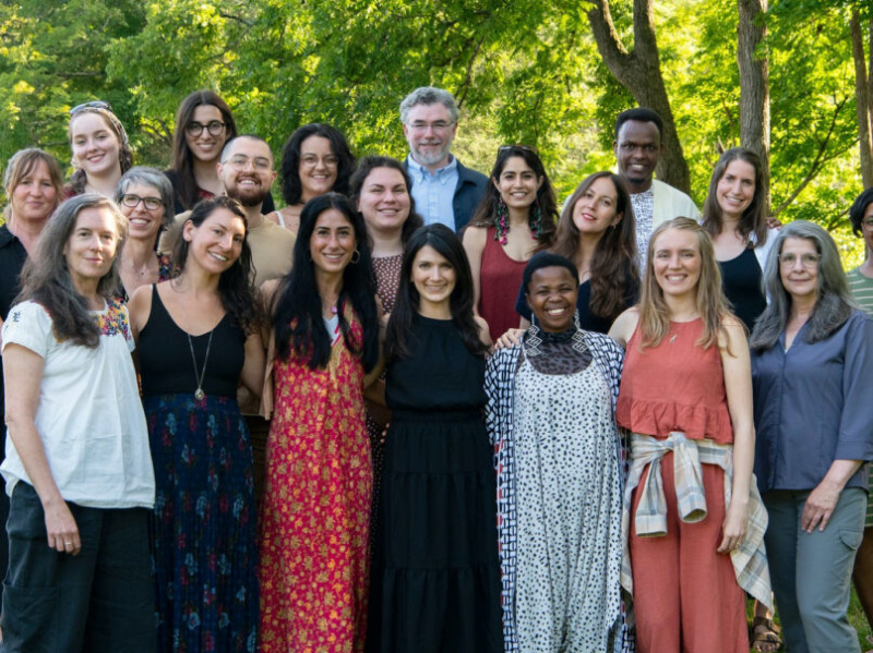 A variety of The Witness Institute Fellows and program leaders pose together during a retreat at Trinity Retreat Center in West Cornwall, Connecticut, in August, 2023. 