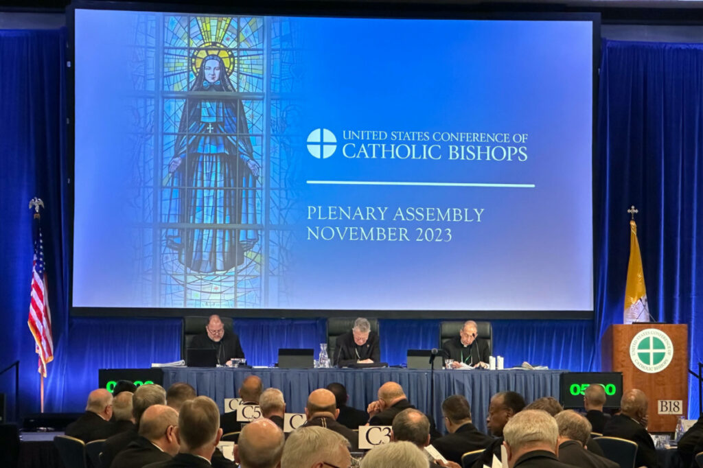 The nation’s Catholic bishops gather for their annual fall meeting in at the Marriott Waterfront hotel in Baltimore on Tuesday, 14th November, 2023.