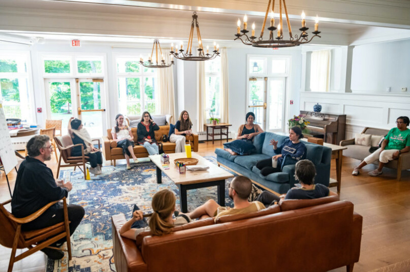 Fellows with The Witness Institute gather for a retreat at Trinity Retreat Center in West Cornwall, Connecticut, in August 2023. 