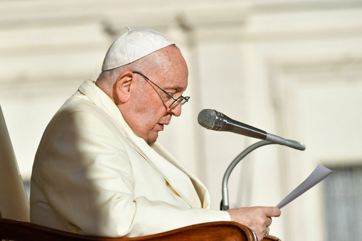 Pope Francis speaks during the weekly general audience, at the Vatican, on 22nd November, 2023. 