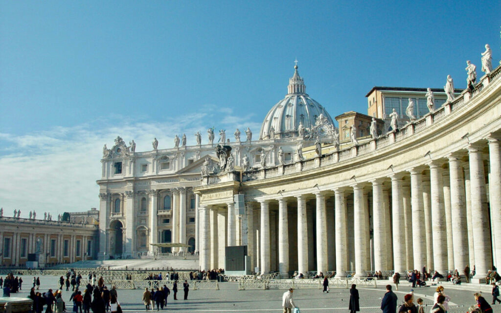 People visit St Peter's Square at the Vatican