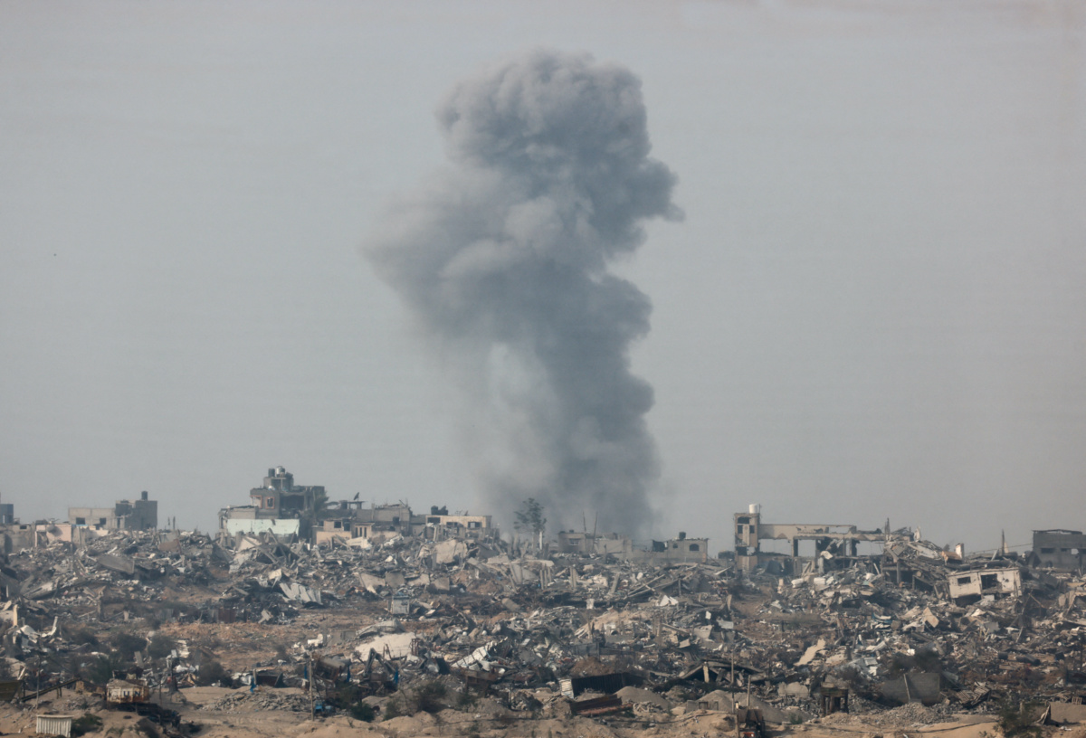 Smoke rises over Gaza, amid the ongoing conflict between Israel and the Palestinian Islamist group Hamas, as seen from southern Israel, on 27th December, 2023