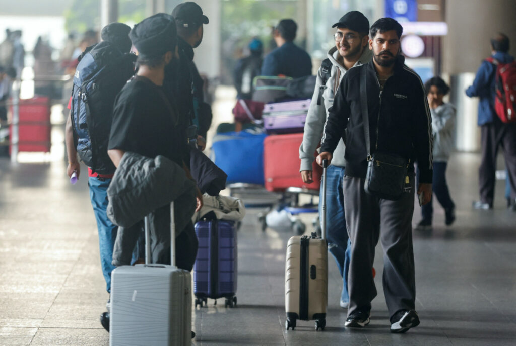 Passengers from Nicaragua bound Airbus A340 flight that was grounded in France on suspicion of human trafficking, leave the Chhatrapati Shivaji Maharaj International Airport after their arrival, in Mumbai, India, on 26th December, 2023