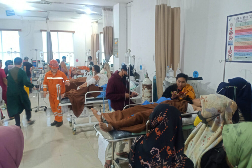 Victims got treatment at Morowali Regional Hospital after an explosion at the nickel smelter furnace owned by Indonesia Tsingshan Stainless Steel in Morowali, Central Sulawesi province, Indonesia, on 24th December, 2023