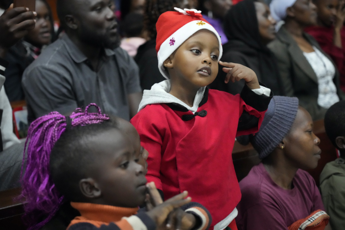 A child attends Mass at Our Lady of Mercy Catholic Church in Nairobi, Kenya, on Sunday, 24th December, 2023.