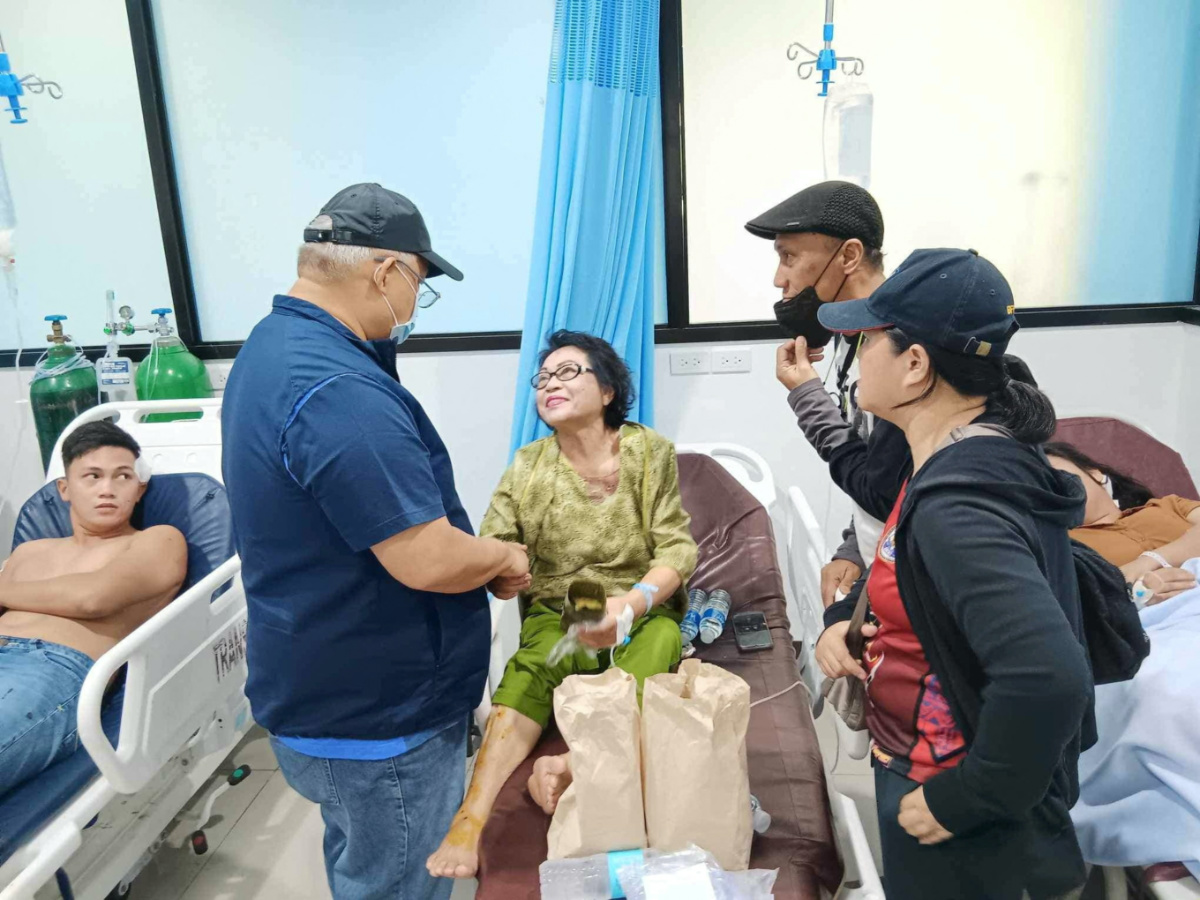 Lanao Del Sur Governor Mamintal Adiong, Jr, visits the injured at a hospital following an explosion during a Catholic Mass in a gymnasium at Mindanao State University, in Marawi, Philippines, on 3rd December, 2023. 