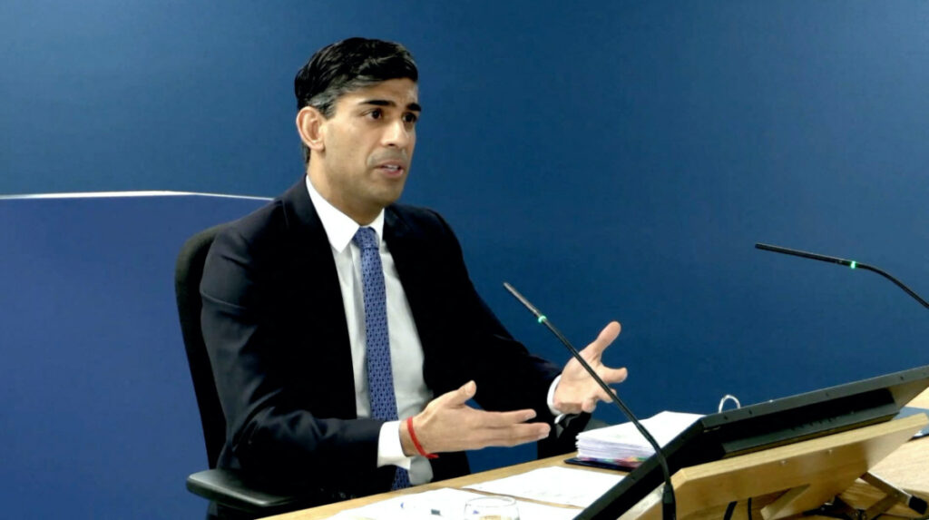 British Prime Minister Rishi Sunak gives evidence at the COVID-19 Inquiry, in London, Britain, on 11th December, 2023