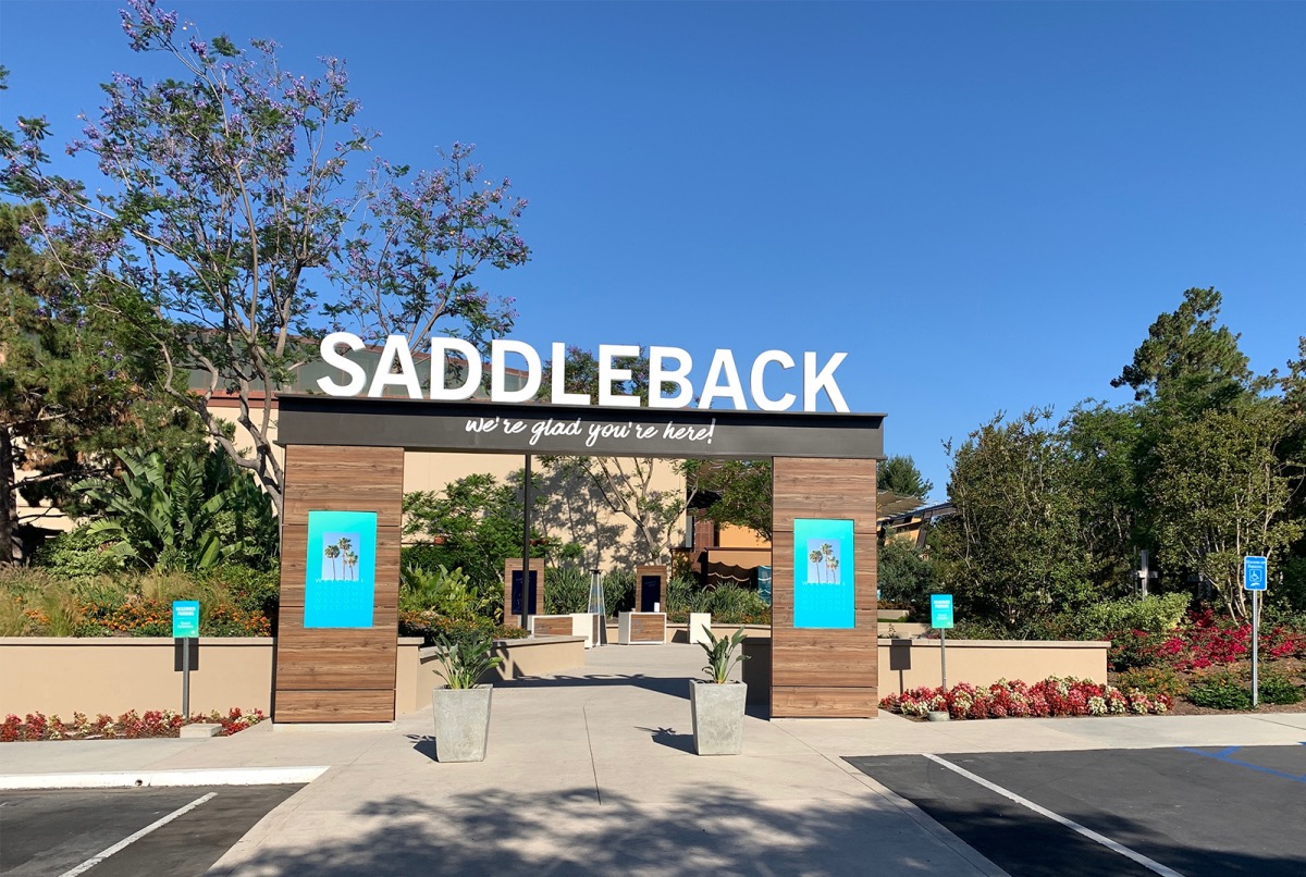 US California Saddleback Church entrance