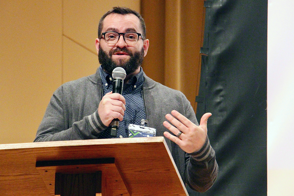 Kevin Singer addresses the Neighborly Faith Conference on 1st November 2019, at the Billy Graham Center for Evangelism at Wheaton College.