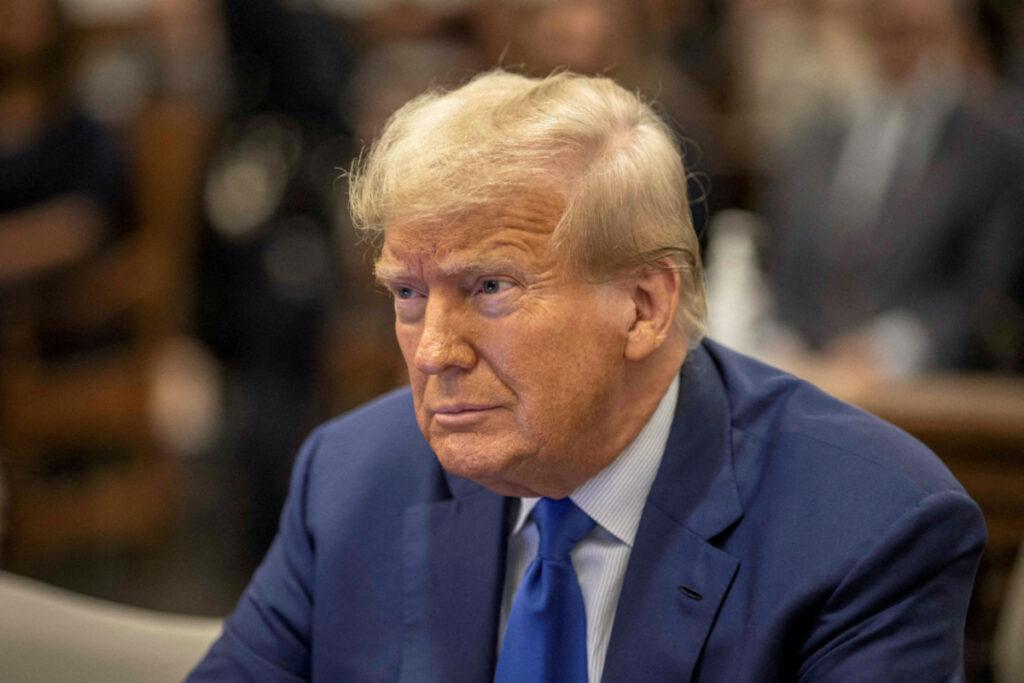 Former US President Donald Trump attends the Trump Organization civil fraud trial, in New York State Supreme Court in the Manhattan borough of New York City, US, on 25th October, 2023.