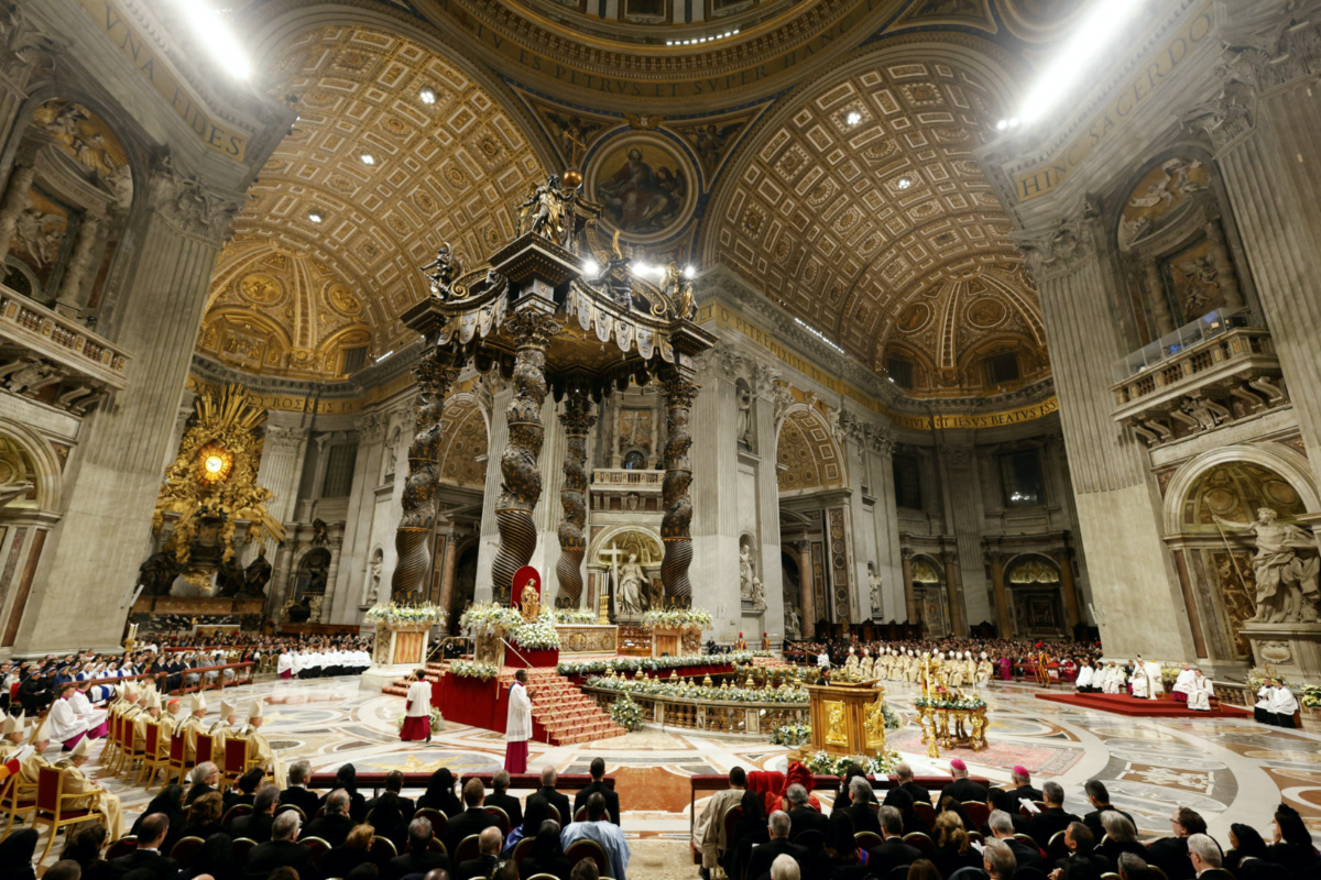 Pope Francis celebrates Christmas Eve mass in St. Peter's Basilica at the Vatican, on 24th December, 2023. 