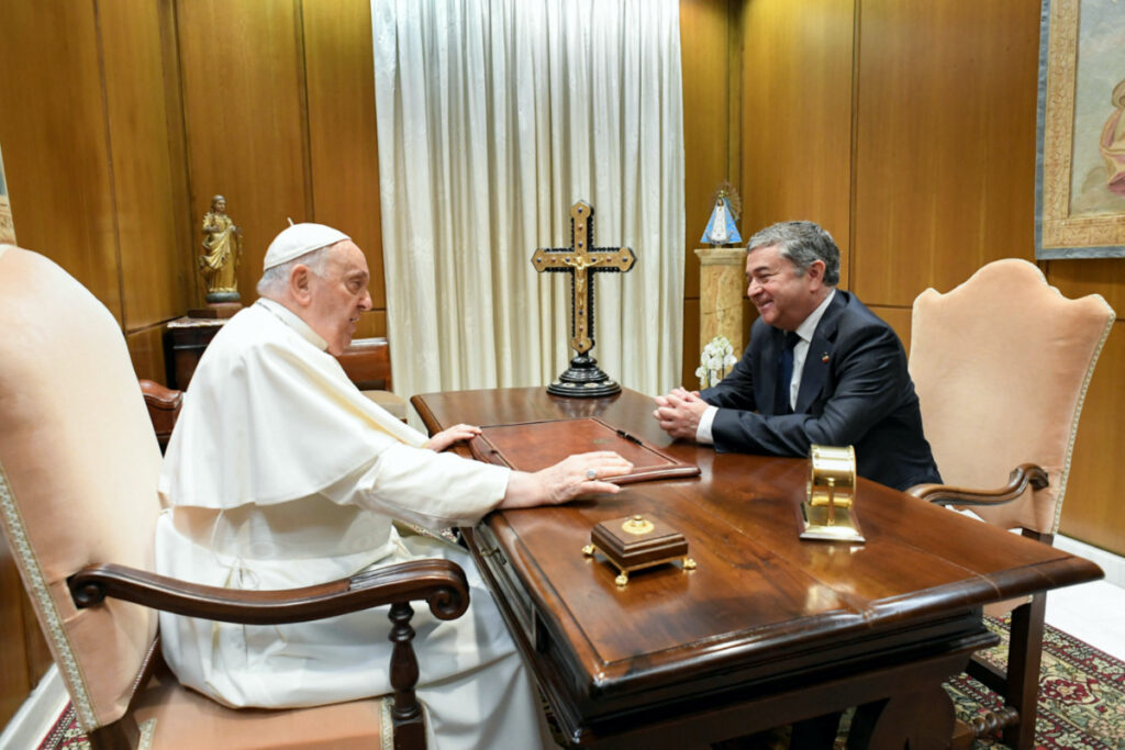 Pope Francis meets with Chilean Senate President Juan Antonio Coloma at the Vatican on 6th December, 2023.