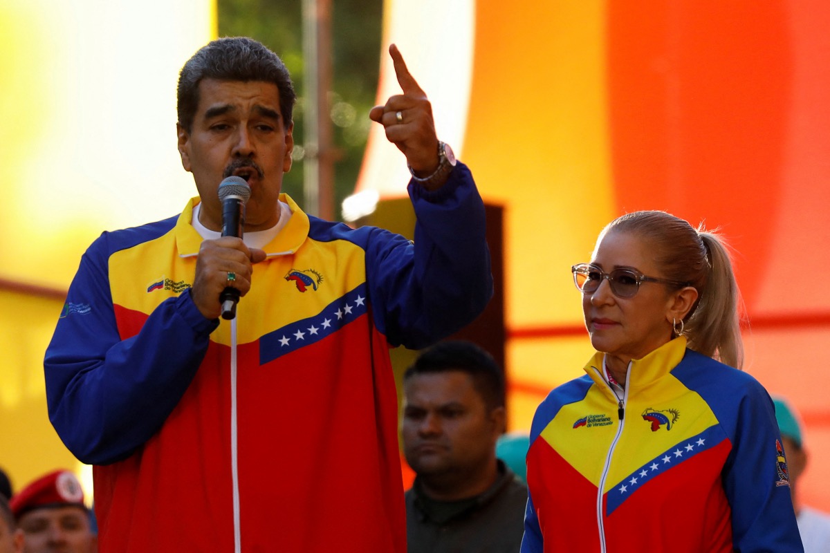 Venezuelan President Nicolas Maduro speaks during the closing event for the campaign, ahead of the referendum over a potentially oil-rich territory, part of its long-running dispute with its neighbour Guyana, in Caracas, Venezuela, on 1st December, 2023