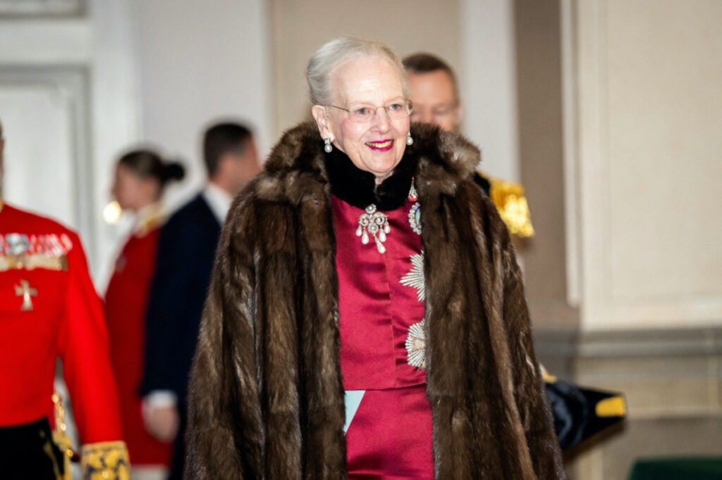 Denmark's Queen Margrethe arrives to greet the diplomatic corps on the occasion of the New Year at Christiansborg Palace, Copenhagen, Denmark, on 3rd January, 2024